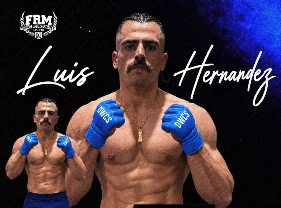 Luis "The Stache" Hernandez, gloves up